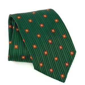 Brioni Necktie Classic Silk Green Ribbed Textured